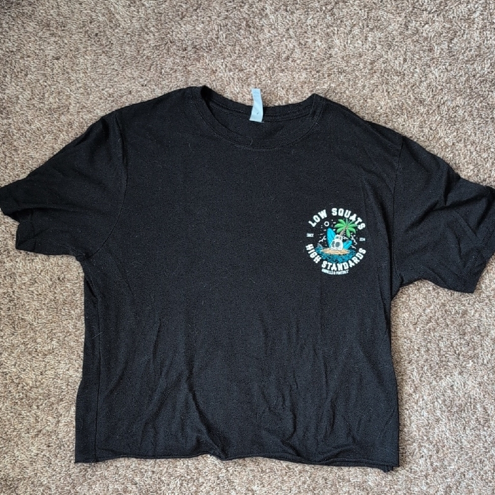 Barbells & Ponytails Crop Skull Island Kettlebell Tee